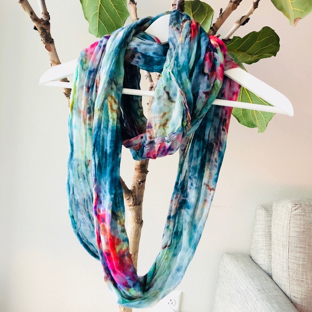 Abstract watercolor print scarf